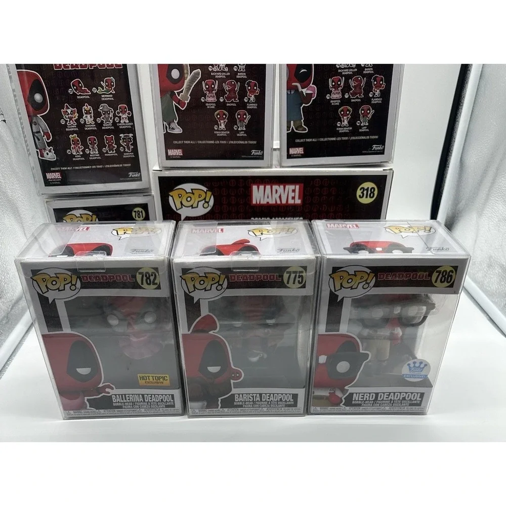 FUNKO POP MARVEL DEADPOOL LOT OF 10 EXCLUSIVES + DEADPOOL VS CABLE #318